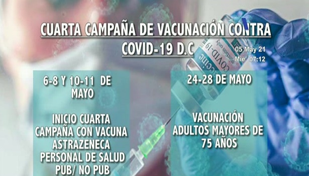 Salud inicia mañana cuarta jornada de vacunación contra el Covid-19