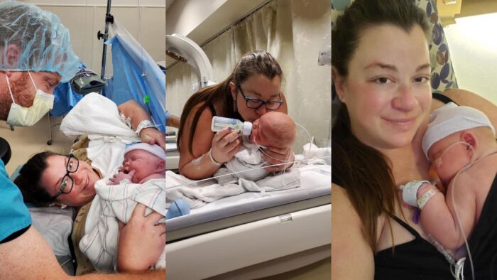 Después de 19 abortos espontáneos, mujer pudo dar a luz a bebé de 14 libras