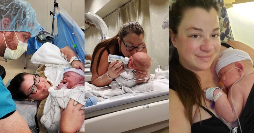 Después de 19 abortos espontáneos, mujer pudo dar a luz a bebé de 14 libras