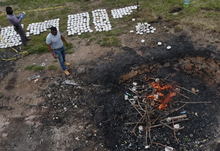 Incineran dos cargamentos de marihuana incautados en Francisco Morazán y Olancho