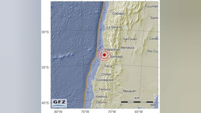 Sismo de magnitud 5,5 sacude el área metropolitana de Chile